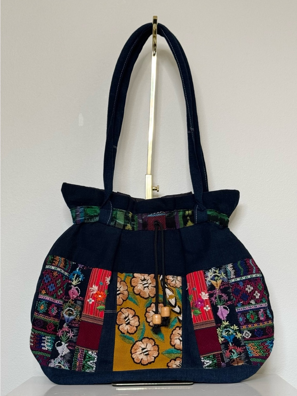 Handcrafted Floral Patchwork light Tote Bag